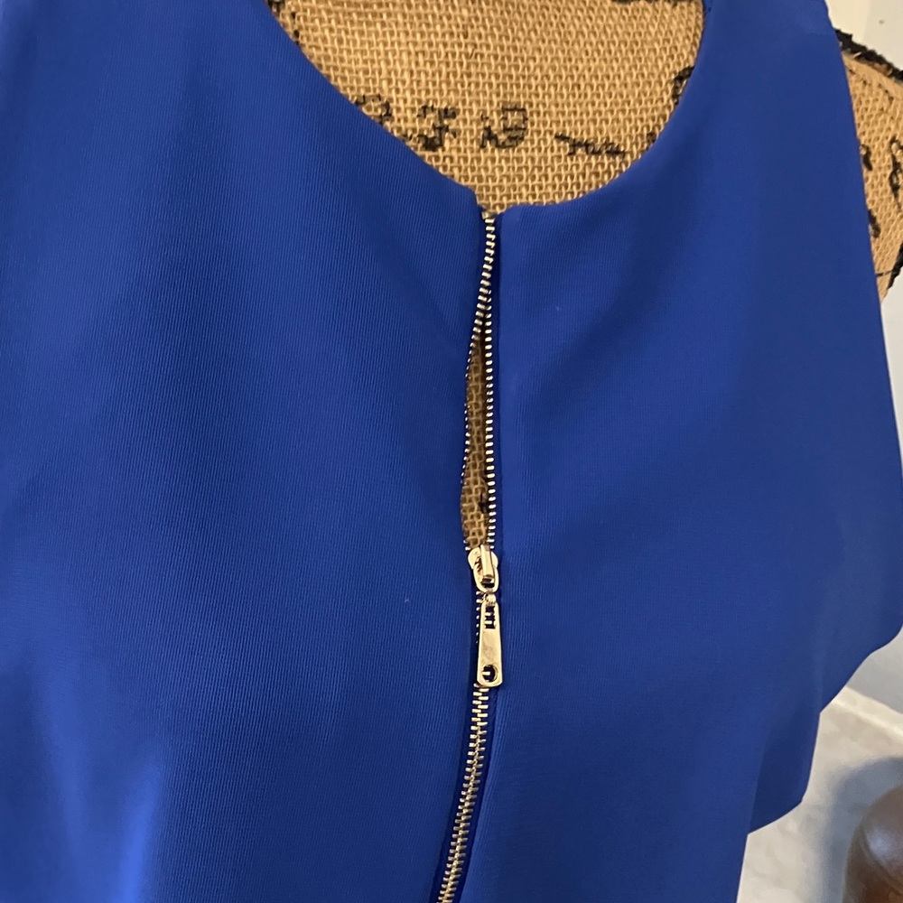 Boston Proper Royal Blue Sleeveless Blouse - Picture 6 of 7